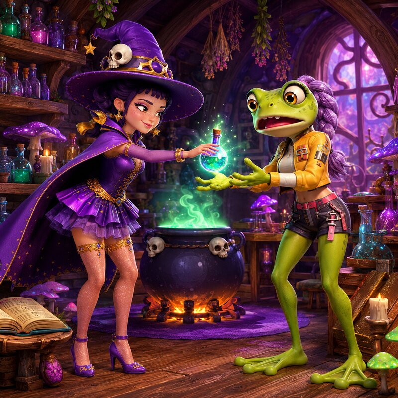 Witch Zoey Turned Rumi Into A Frog