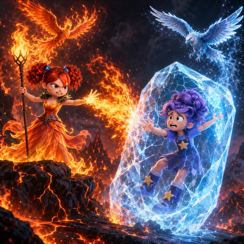 Fire Poppy Versus Ice Lily