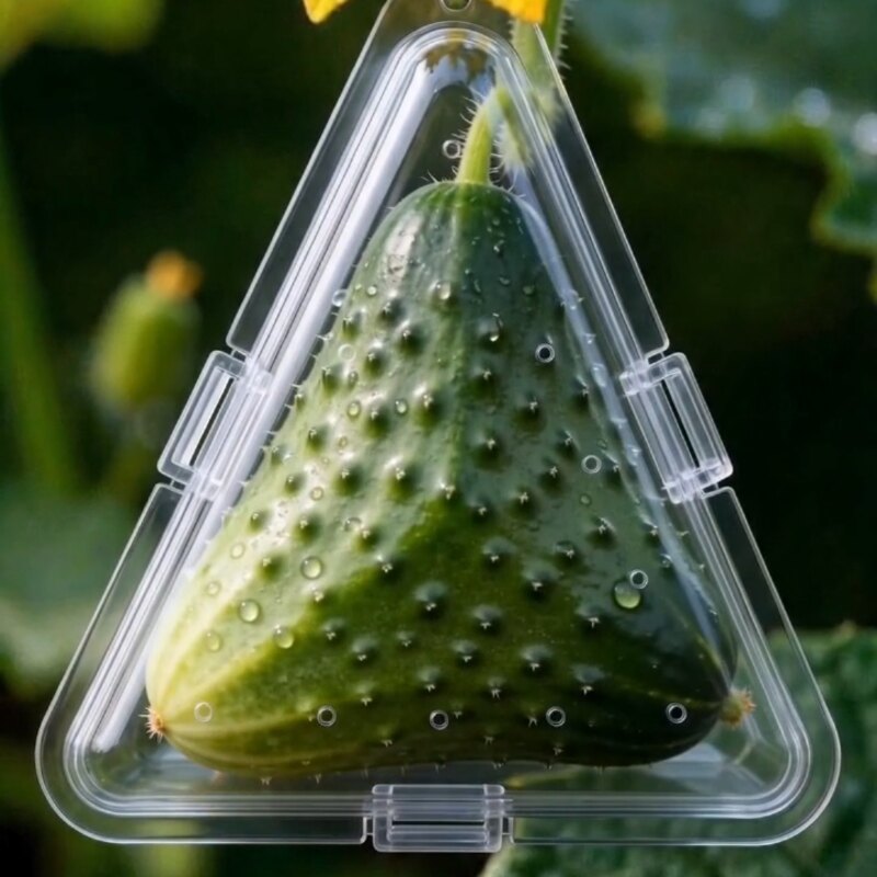 A Cucumber Grows Into A Perfect Triangle
