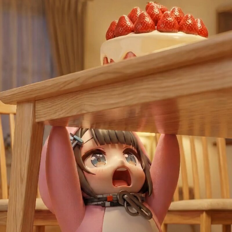 Guga Tries Hard To Reach The Cake.