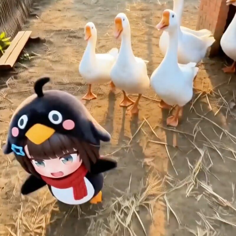Guga Meets Curious Geese